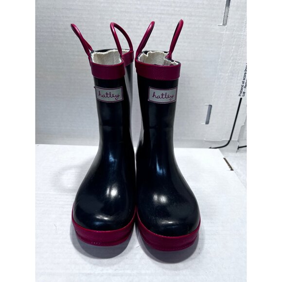 Hatley Kids Rain Boots Black Waterproof girls kids size 12 - Picture 3 of 8